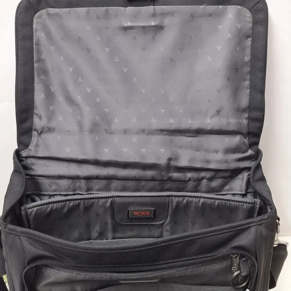 Tumi FXT Ballistic Black Nylon Pushlock Briefcase Messenger Laptop Bag